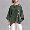 Casual Solid-color Crew-neck Long-sleeve Corduroy