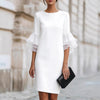 2026 European And American Amazon Independent Site New Style Elegant Ruffled Bell-Sleeve Slim-Fit Dress