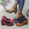 Plus-size European And American-style Round-toe Suede High Heels