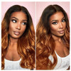 Wig Ombre Color Human-hair Lace Cap
