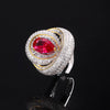New Jewelry Ring Pigeon Blood Red Zirconium Ring European And American Style Light Luxury High-End Adjustable Ring For Women