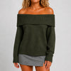 Long-sleeve Sweater New Fallwinter Solid-color Knit Top
