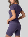 Summer Yoga Short-sleeved Top Women's Thin Quick-drying Breathable Tight-fit Sports Running Fitness Suit